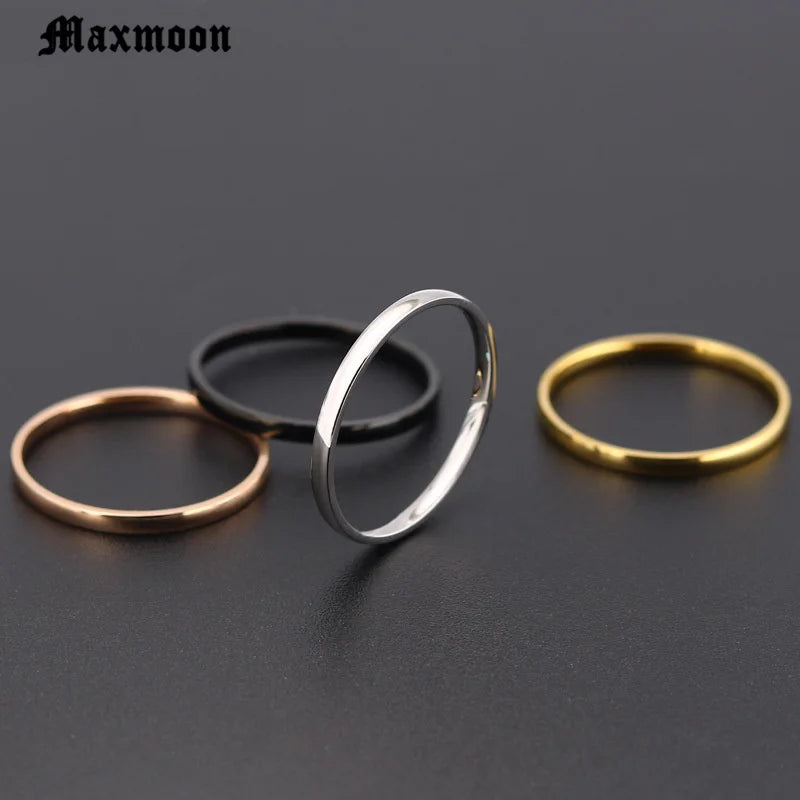Bagues de mariage simples en acier inoxydable Maxmoon Titanium pour homme ou femme, cadeau de Noël
