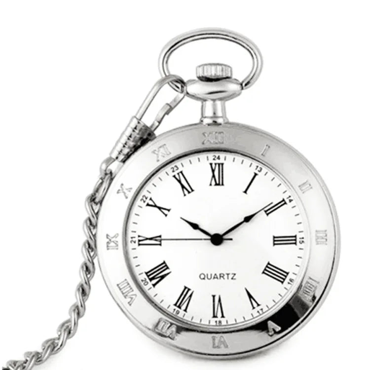 Montre de poche à quartz de style tendance, pendentif rond, collier, chaîne, horloge exquise pour hommes et femmes, cadeaux