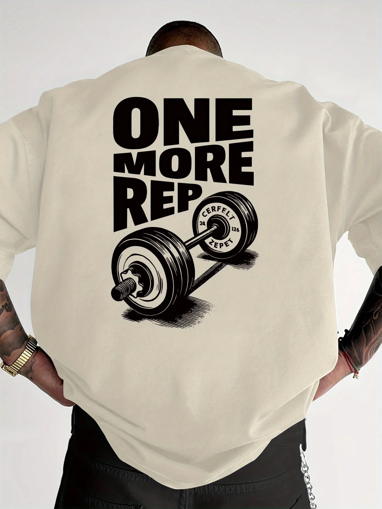 T-shirt Homme Vintage Drôle Gym Entraînement UNE RÉPÉTITION DE PLUS Musculation Femme Streetwear Coton T-shirt Oversize Manches Courtes Haut Ample