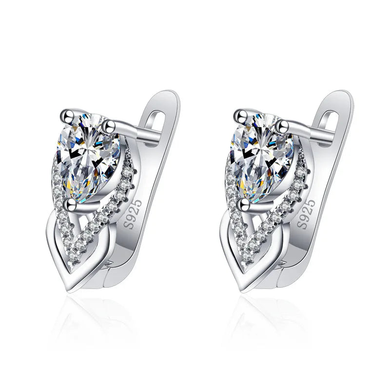 Boucles d'oreilles en argent sterling 925 Bijoux de haute qualité Rétro Motif simple Zircon violet blanc Boucles d'oreilles Meilleures ventes