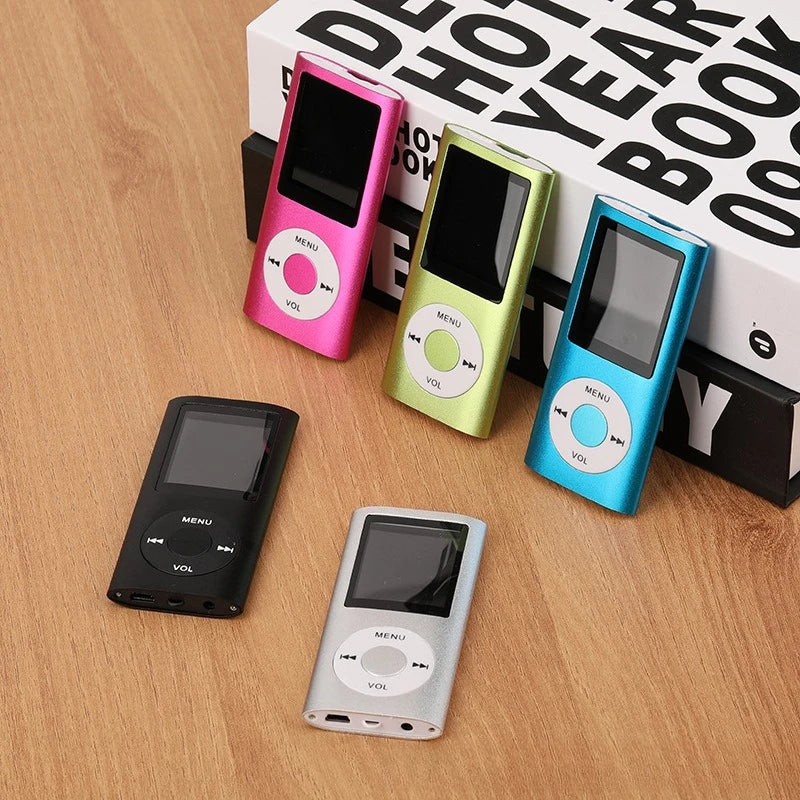 Lecteur MP3 avec écouteurs, câble de données, design élégant, multifonctionnel, son sans perte, écran LCD mince de 1,8 pouces, lecteurs de musique MP3 portables