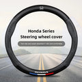 38cm Car Carbon Fiber Steering Wheel Cover For Honda Civic FIT CRV Accord Jazz HRV Car Interior Non-slip Steering Wheel Cover