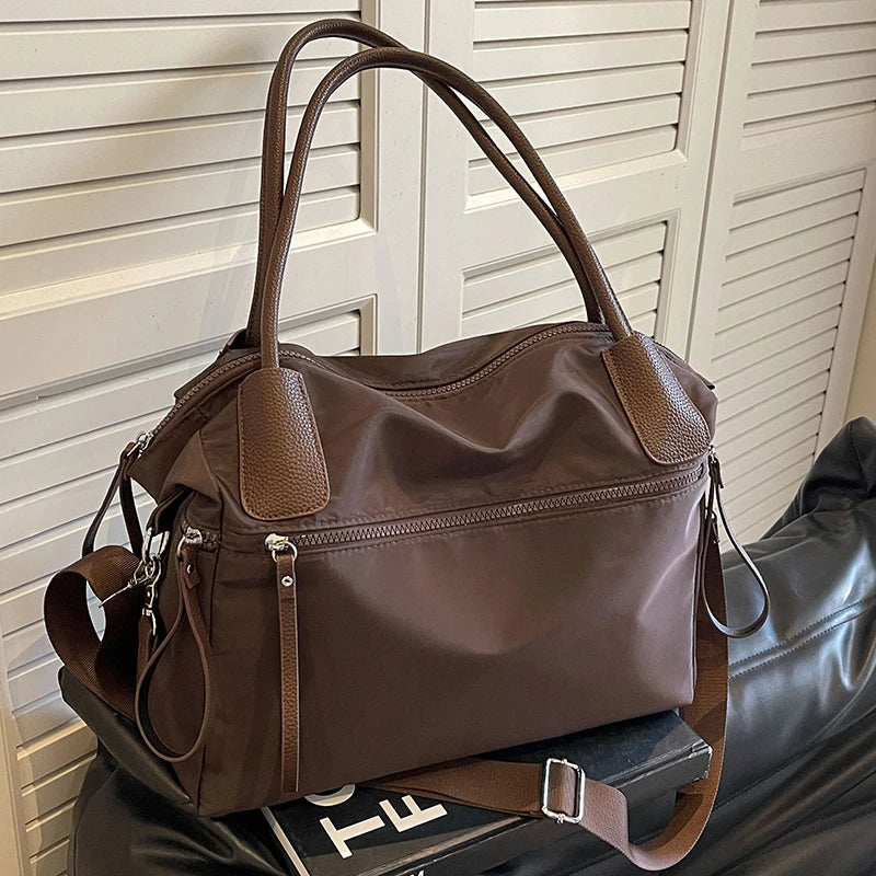 Sac à bandoulière en nylon vintage pour femme, grande capacité, imperméable, sac à main pour les déplacements quotidiens, sacs de voyage, sacs à main pour femme