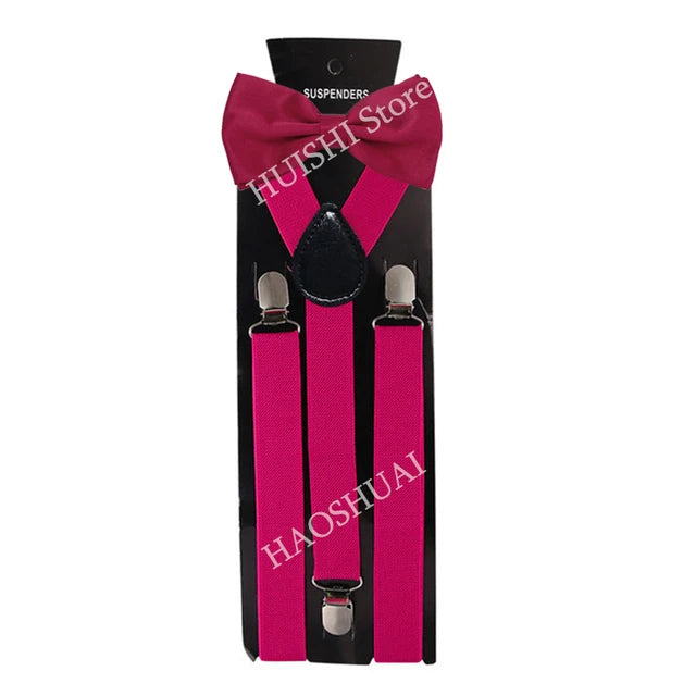 Ensemble Bretelles et Nœud Papillon en Promotion pour Hommes Femmes Garçons Fête Mariage – Bretelles Y-Back Chemise Nœud Papillon Papillon Accessoires de Costume Cadeau