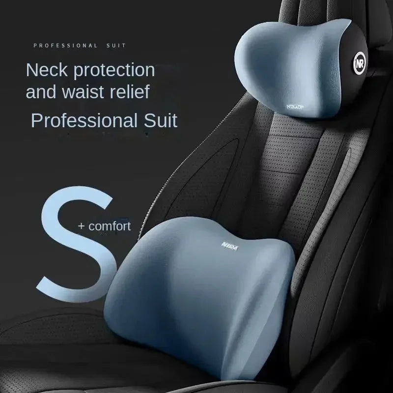 Appuie-tête/taille - Kit d'appui-tête de voiture et de soutien lombaire en mousse à mémoire de forme respirant, coussin de siège, oreiller de nuque, décoration intérieure