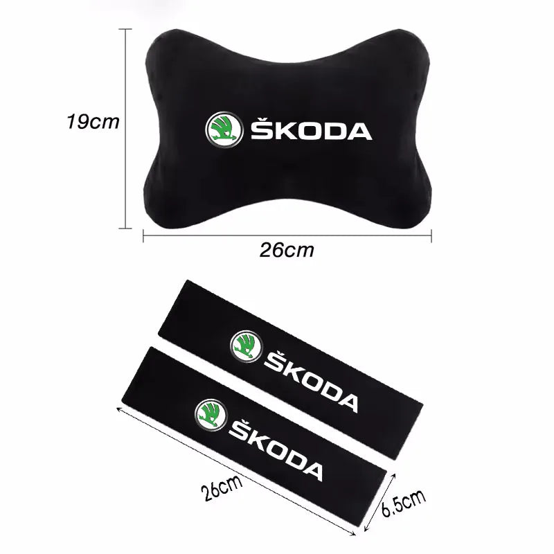Pour Skoda Rapid Kodiaq Superb Fabia Octavia A7 Kamiq Yeti Appui-tête de voiture Support cervical Oreiller doux Accessoires automobiles