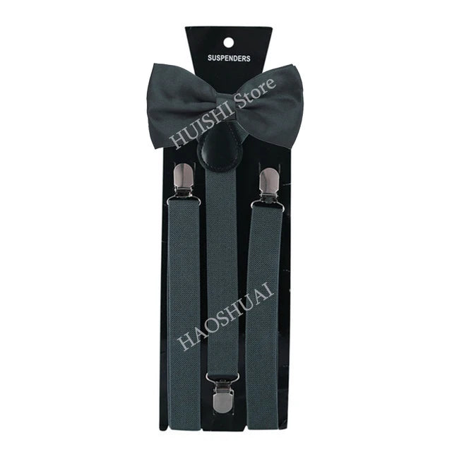 Ensemble Bretelles et Nœud Papillon en Promotion pour Hommes Femmes Garçons Fête Mariage – Bretelles Y-Back Chemise Nœud Papillon Papillon Accessoires de Costume Cadeau