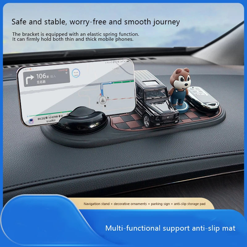 Tapis de tableau de bord antidérapant 2 en 1 avec support de téléphone rotatif à 360 degrés, support de téléphone de voiture, tapis adhésif antidérapant pour voiture