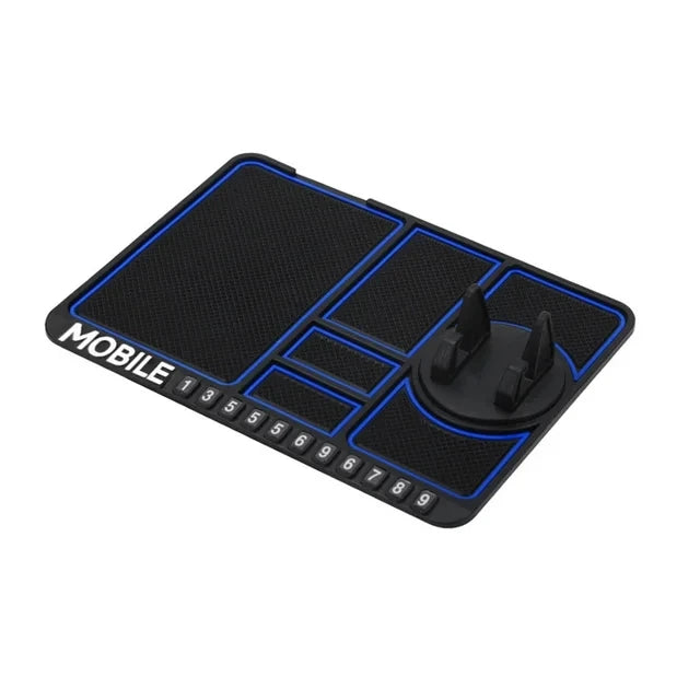 Tapis antidérapant de voiture rotatif support de téléphone GPS navigation coussin de rangement avec carte de numéro de stationnement accessoires intérieurs de voiture