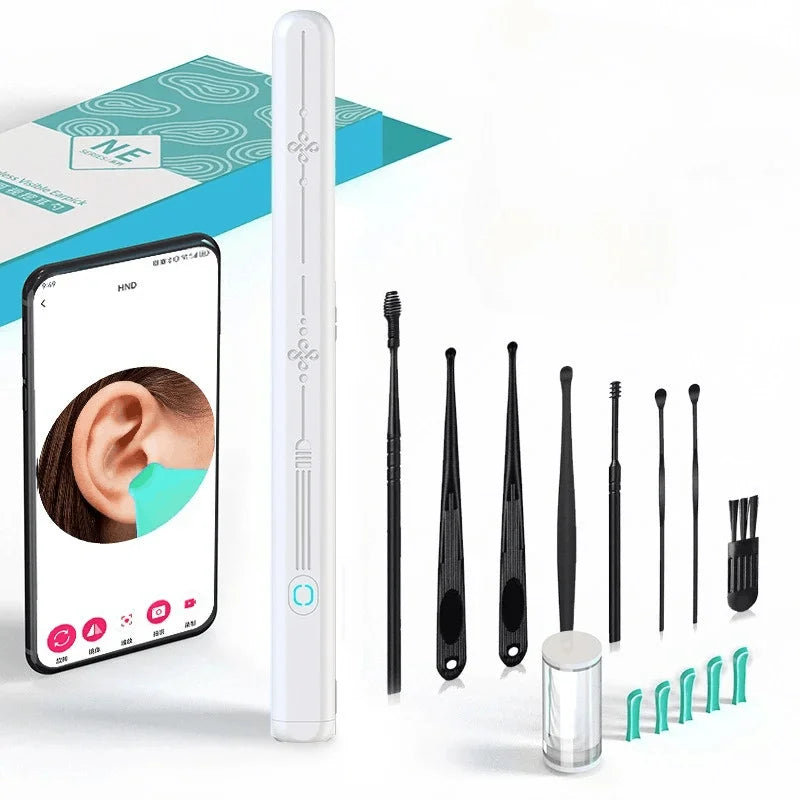 Nettoyant d'oreilles avec caméra, ensemble de bâtonnets d'oreilles HD, otoscope, chargement USB C, outil d'élimination du cérumen, cure-oreille, ensemble de nettoyage d'oreilles NK3