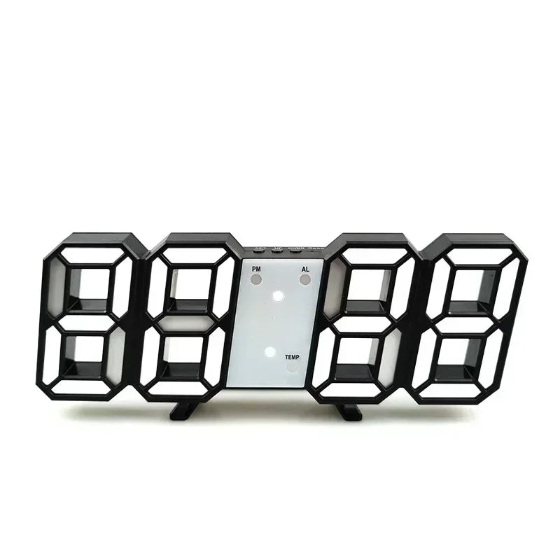 Acheter des produits Horloge 3D LED numérique Réveil Horloge murale Heure/date/température pour la maison/la cuisine/le bureau Horloges Décor Jardin