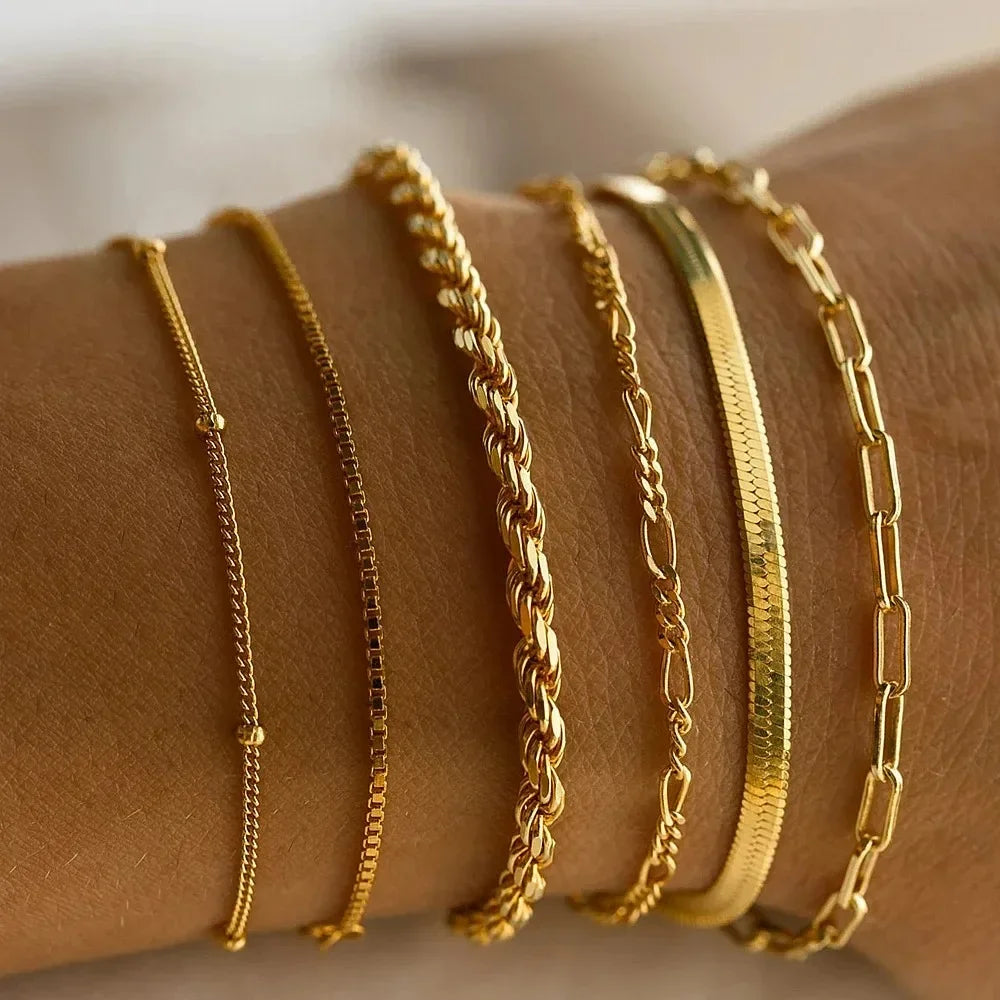 Ensemble de 3 Bracelets et Joncs Ouverts de Forme Irrégulière avec Lignes Torsadées Géométriques pour Femme, Accessoires de Style Punk Exagéré