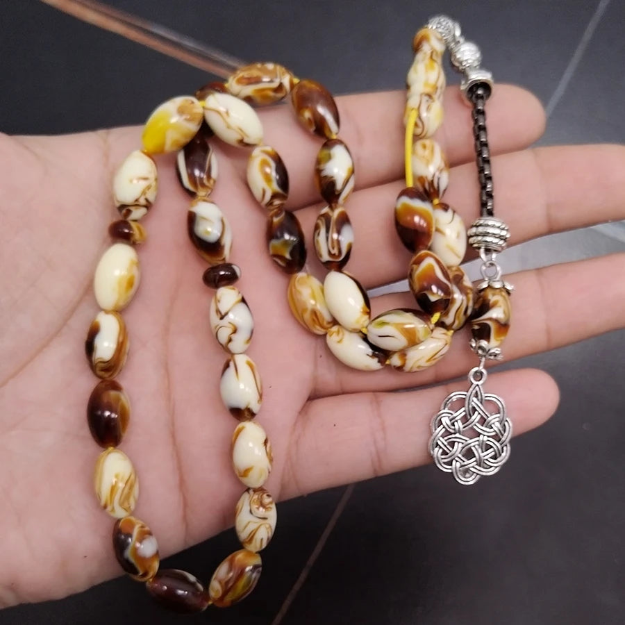 Tasbih Mistak yellow Resin Muslim misbaha bracelet 33 prayer beads Turkish accessories arabic fashion product
