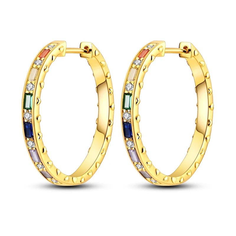 Boucle d'oreille Créole en Argent 925 pour Femme, Or Rose, Jaune, Pendientes Originales, Bijoux Minimalistes