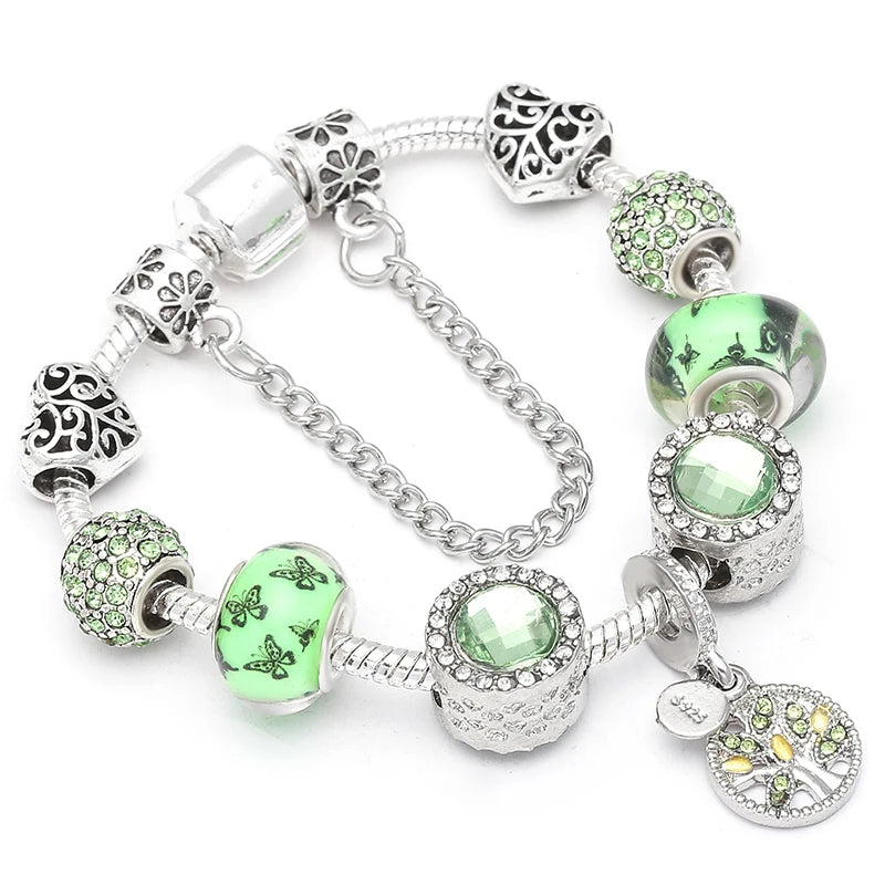 BAOPN Bracelets à breloques en perles cœur à cœur roses européennes pour femmes, bracelets et joncs de marque assortis, bijoux pour couple, livraison directe