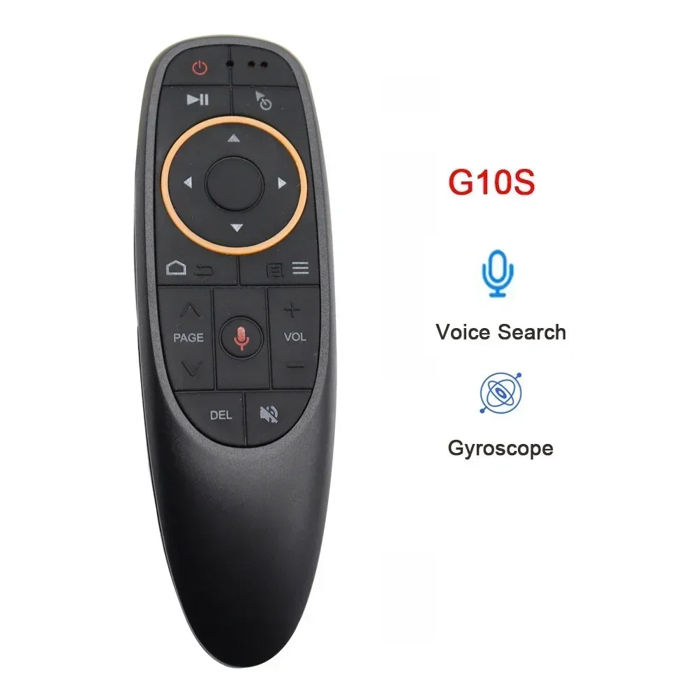 Télécommande vocale G10S PRO BT 2,4 G avec souris gyroscopique sans fil BT5.0 Télécommande intelligente rétroéclairée pour boîtier TV Android