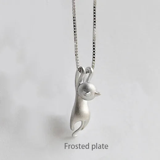 Colliers et pendentifs chat mignon en argent sterling 925 pour femme, cadeau de festival à la mode, bijoux en argent sterling