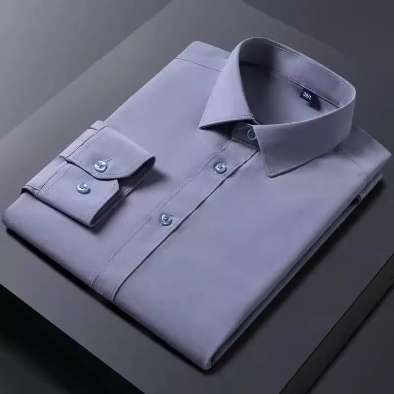 Chemise homme manches longues stretch professionnelle unie et fine