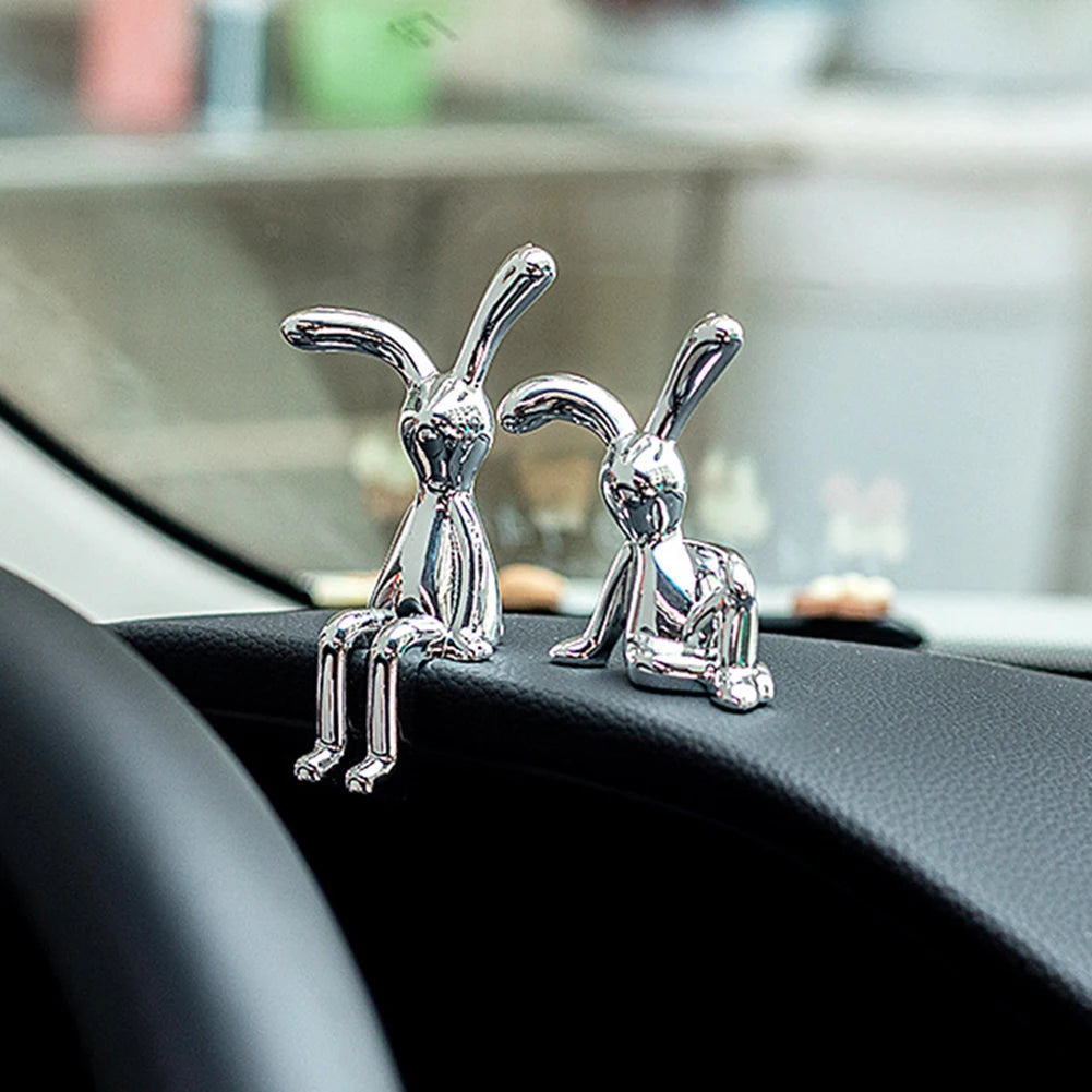 Décoration de console centrale de voiture en forme de lapin de dessin animé, accessoires créatifs pour table de salle à manger, bureau