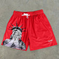 Shorts d'été pour hommes de style européen et américain, imprimé Statue de la Liberté, confortables et respirants, avec cordon de serrage, décontractés, pour l'extérieur