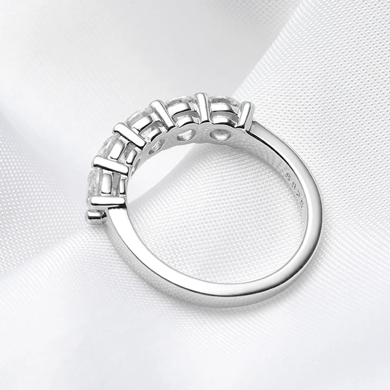 Bague Moissanite Or Blanc Couleur D 3 mm pour Femmes 0.5CT Pierre Alliance de Mariage en Diamant pour Mariée Argent Sterling S925 GRA