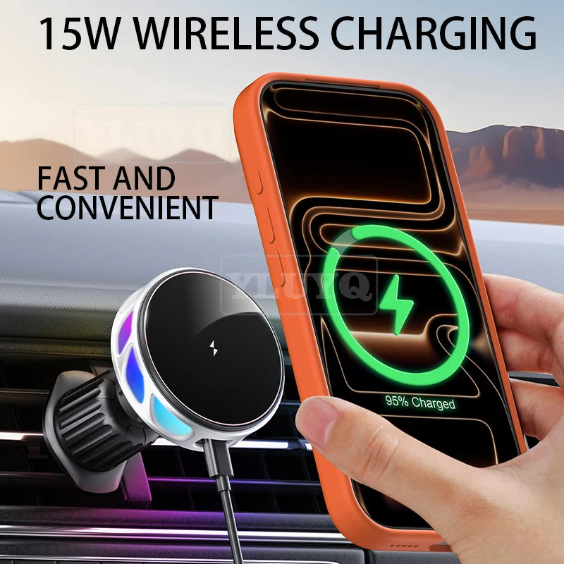 For Denza B5 B8 Equation Leopard 5 Wireless Charging Car Phone Holder, Magnetic Gravity Navigation Mount, 360-Degree Adjustable