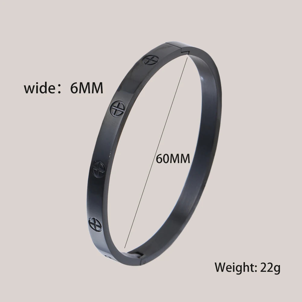 XUANHUA Bracelets Joncs en Acier Inoxydable pour Femmes Bijoux de Mode Breloque Accessoires Bijoux Bracelet en Cristal Aime