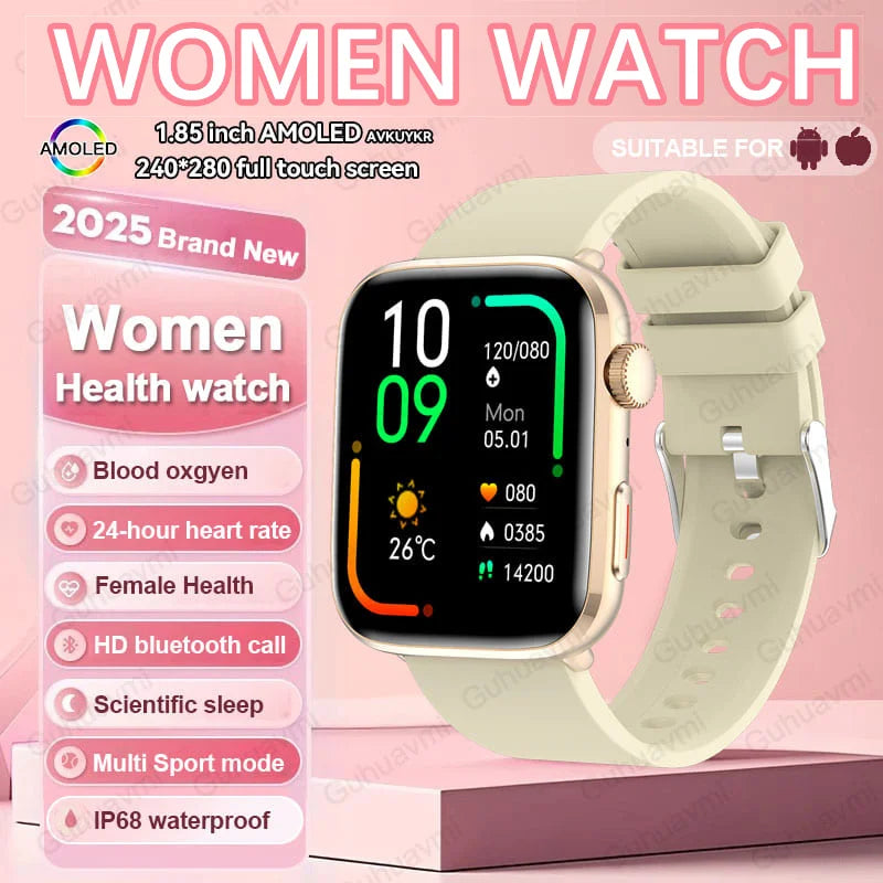 Montre connectée de sport tendance 2025 pour hommes et femmes, avec diagnostic intelligent par IA, surveillance de la tension artérielle, de la fréquence cardiaque (HRV+PPG), étanche IP68 et NFC