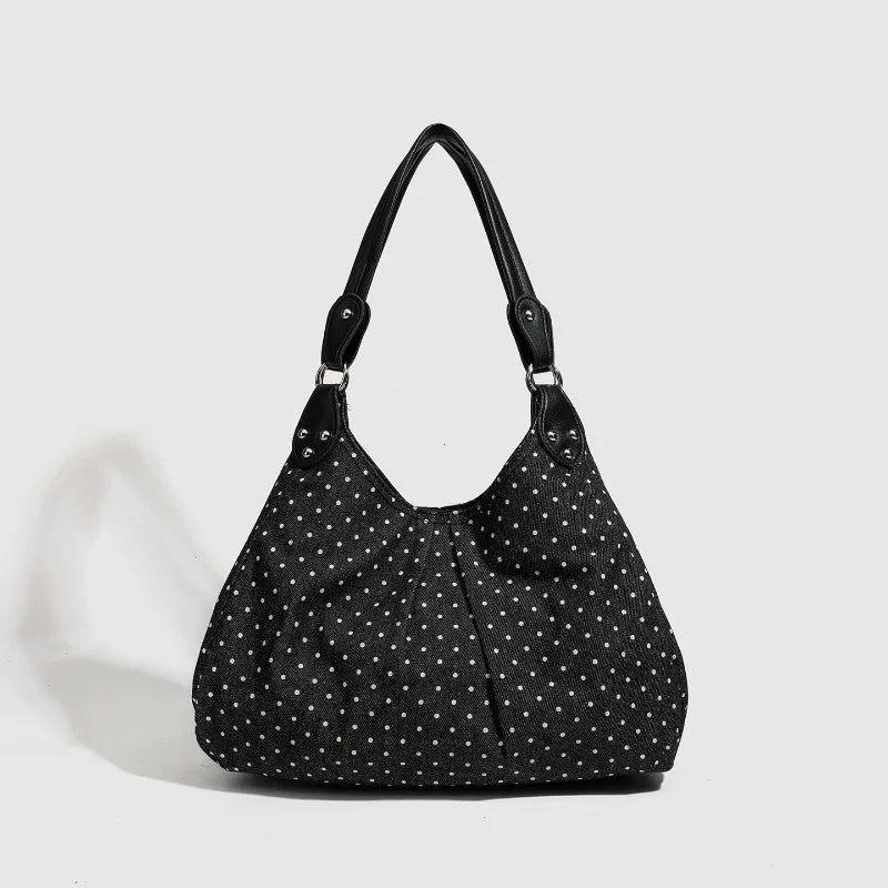 Sacs à bandoulière vintage tendance, nouveau sac à main à pois, sacs fourre-tout grande capacité de style coréen, sacs décontractés polyvalents et confortables
