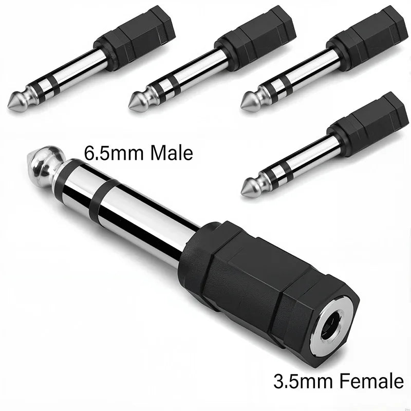 5 prises mono stéréo 3,5 mm 6,35 mm vers adaptateur de connecteur jack audio 3,5 mm 6,5 mm pour haut-parleur