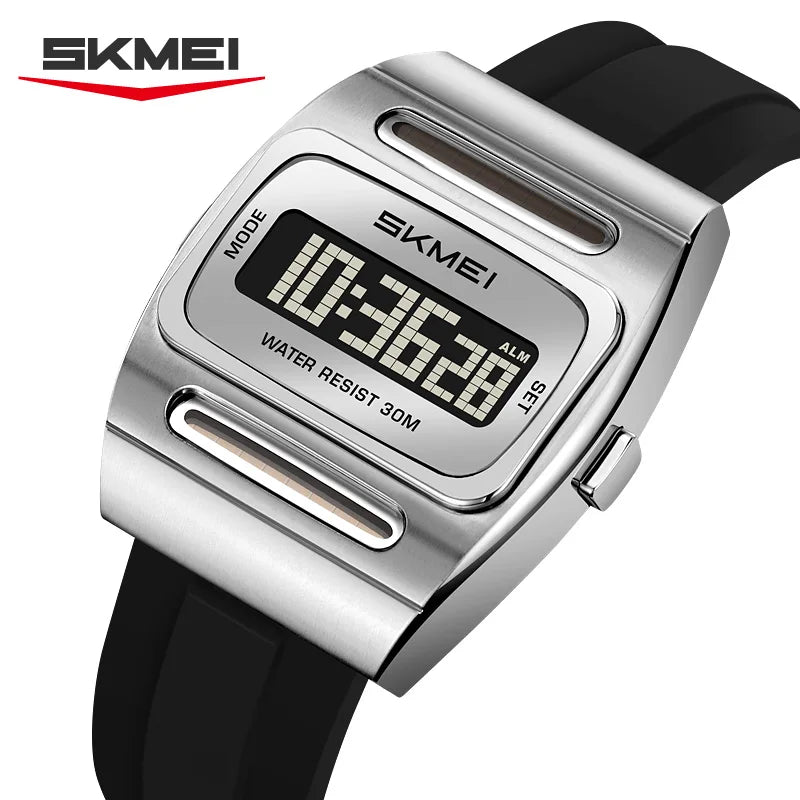 SKMEI 2563 Brand Men Electronic Watch New Fashion Alarm Clock Calendar Solar Energy Luminous Electronic Digital Watches for Man