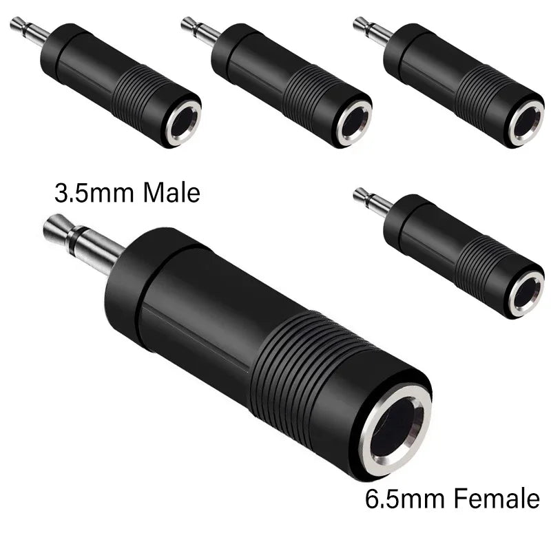 5 prises mono stéréo 3,5 mm 6,35 mm vers adaptateur de connecteur jack audio 3,5 mm 6,5 mm pour haut-parleur