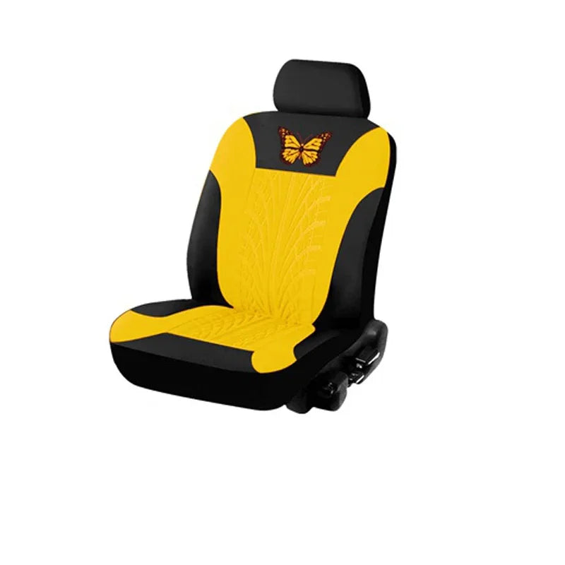 Housses de Siège de Voiture Complètes, Ensemble Universel de Housses de Siège Auto Broderie Motif Papillon