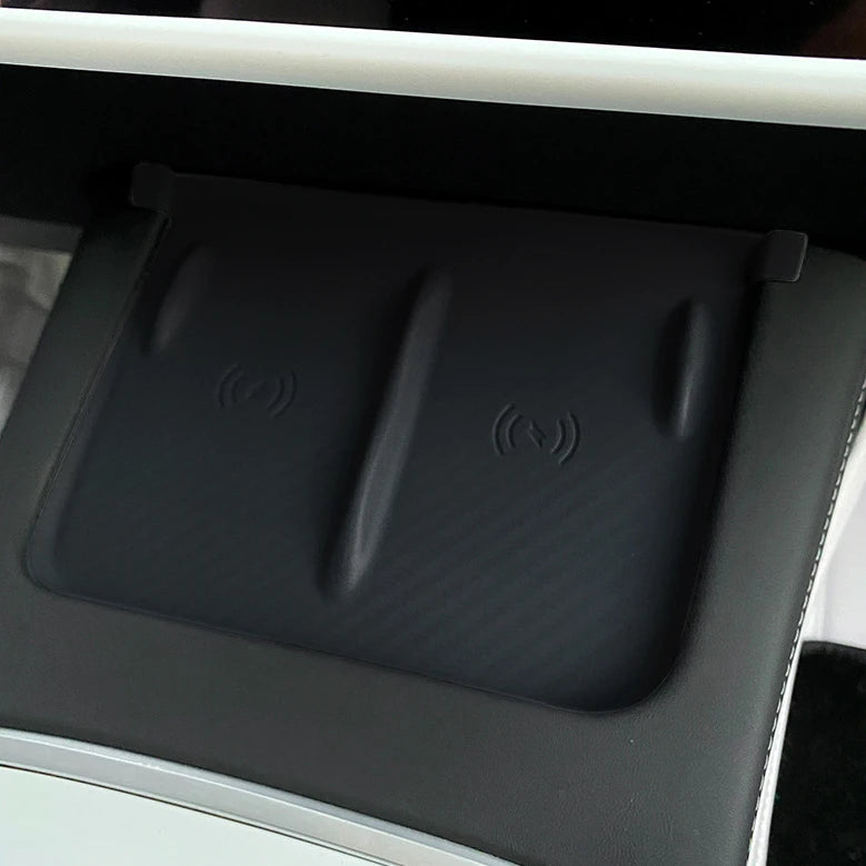 For Tesla Model 3 Y 2023 2022 2021 Silicone Wireless Charging Pad Non-Slip Mat Dust-Proof Charger Protect Cover Car Accessories