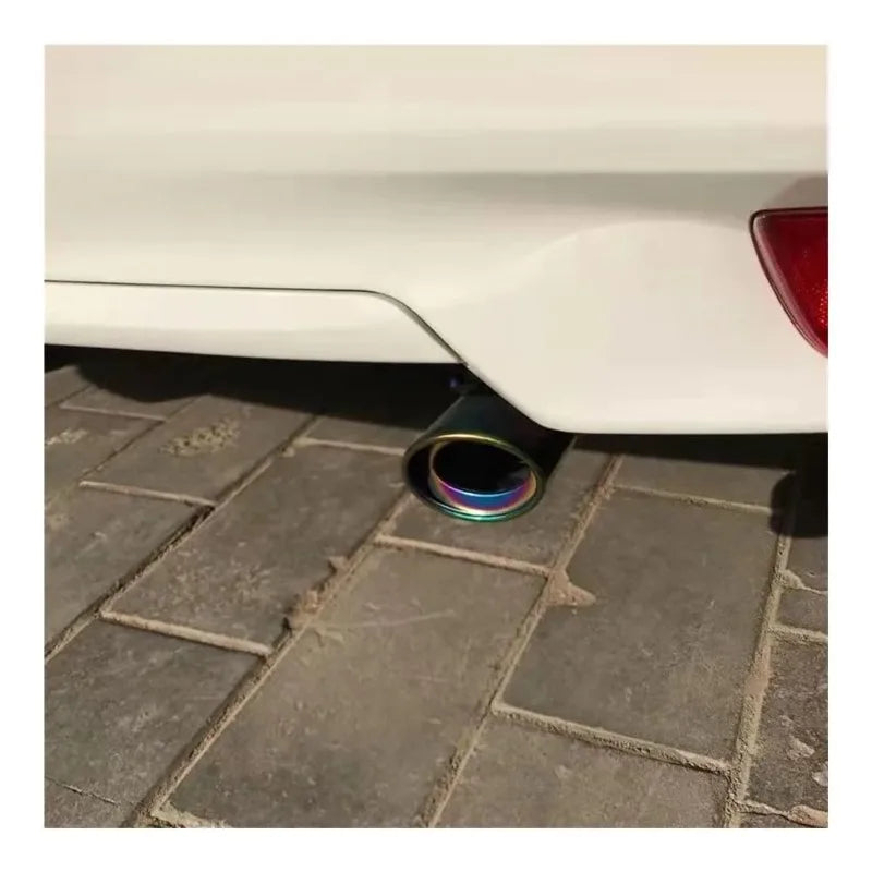Embout d'échappement rond universel chromé pour voiture, embout de silencieux rond arrière, tuyau d'échappement de voiture, silencieux en acier inoxydable