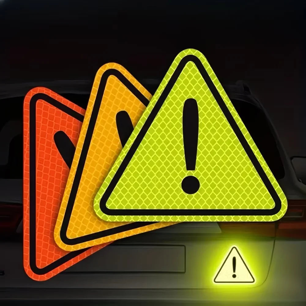2/4pcs Triangle Reflective Safety Stickers, Suitable for Car Truck Motorcycle Reflector Decor Night Safety Driving Warning Mark