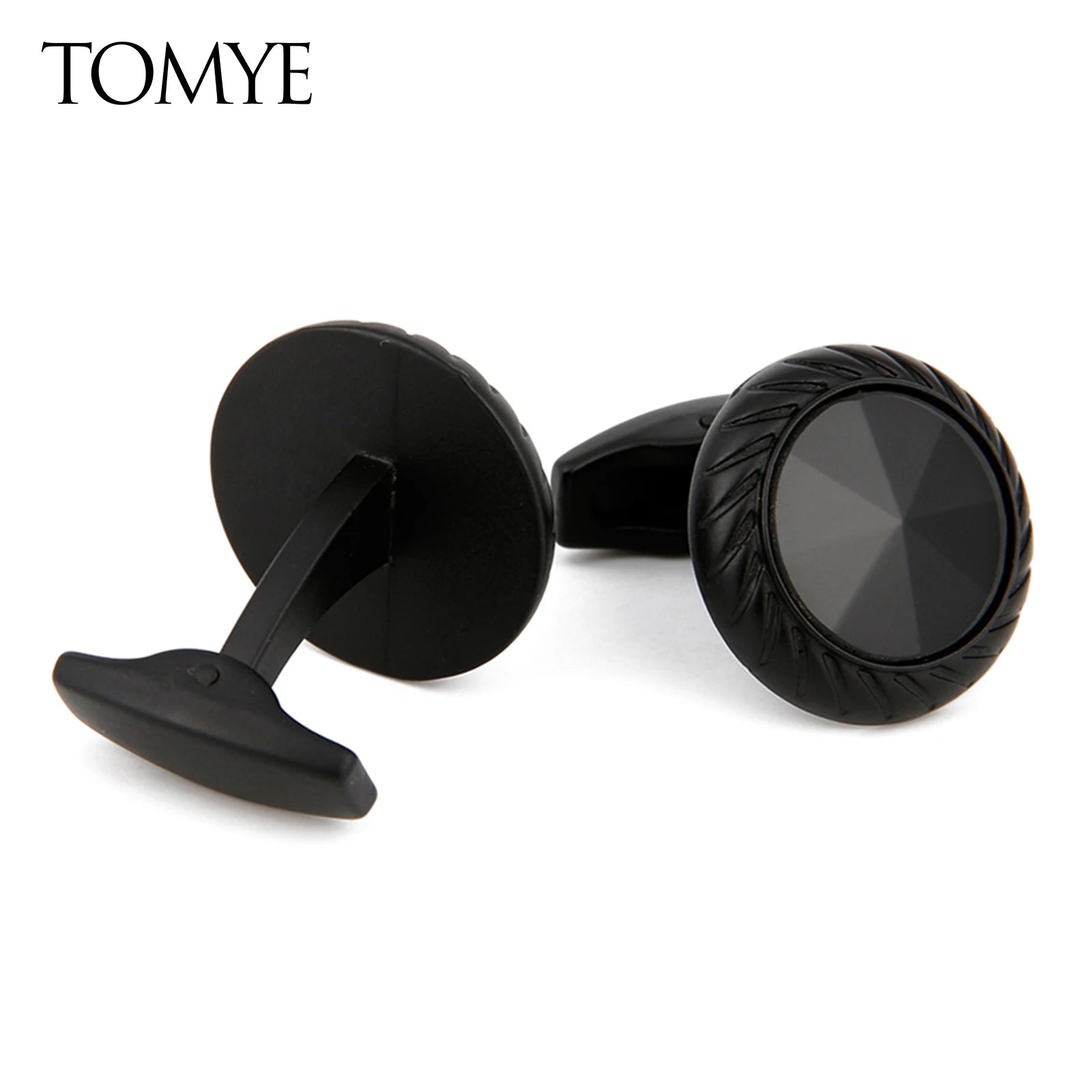 Boutons de manchette homme 2022 TOMYE XK22S055 décontractés personnalisés mode rond noir formel boutons de manchette chemises habillées cadeaux de mariage