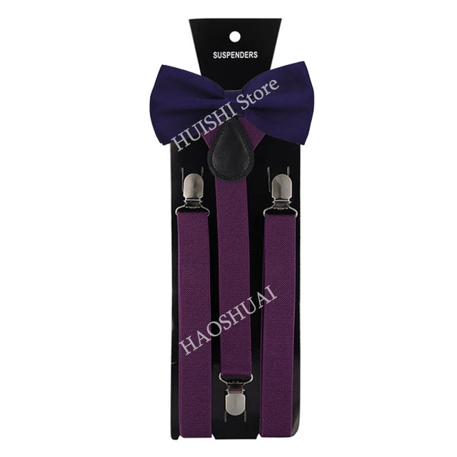 Ensemble Bretelles et Nœud Papillon en Promotion pour Hommes Femmes Garçons Fête Mariage – Bretelles Y-Back Chemise Nœud Papillon Papillon Accessoires de Costume Cadeau