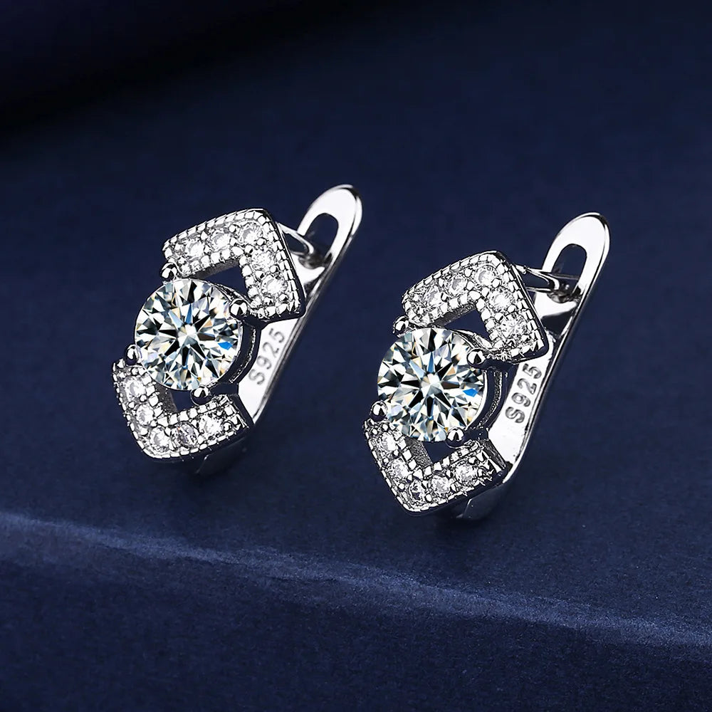 Boucles d'oreilles en argent sterling 925 Bijoux de haute qualité Rétro Motif simple Zircon violet blanc Boucles d'oreilles Meilleures ventes