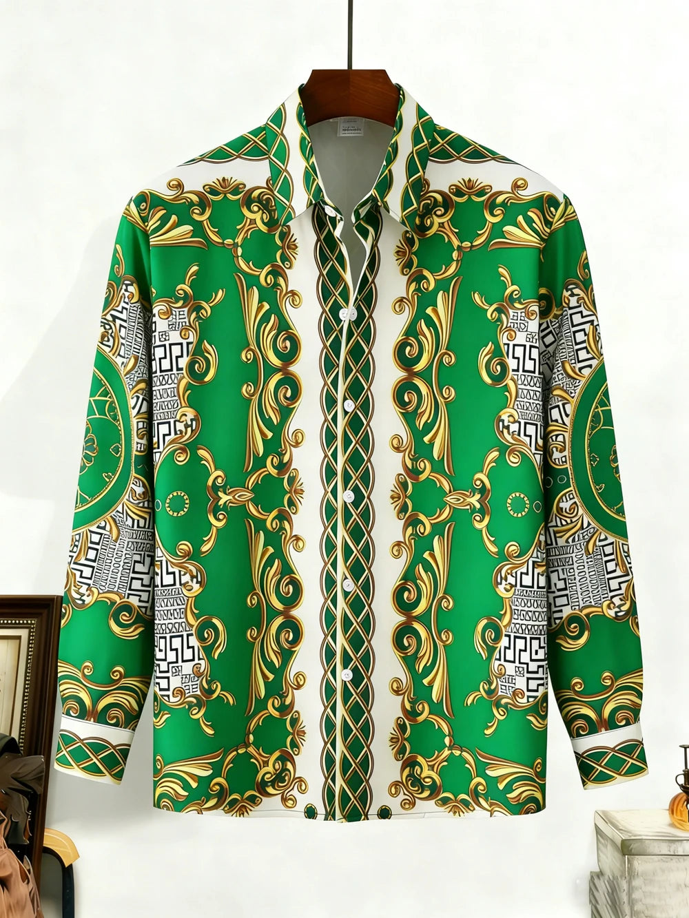 2026 New Men's Shirt, Street Style, 3D Printed High-Definition Pattern Print, Stylish Lapel Design, Versatile Trendy Men's Top