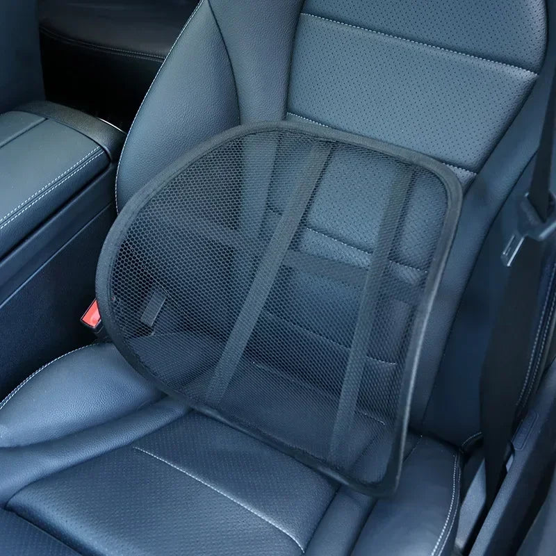 New Car Lumbar Support Pillow Breathable Heat Relief Summer Massage Seat Cushion Back Office Waist Support Net Cloth Backrest