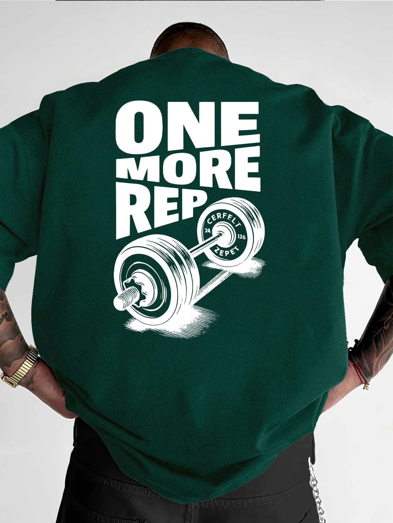 T-shirt Homme Vintage Drôle Gym Entraînement UNE RÉPÉTITION DE PLUS Musculation Femme Streetwear Coton T-shirt Oversize Manches Courtes Haut Ample