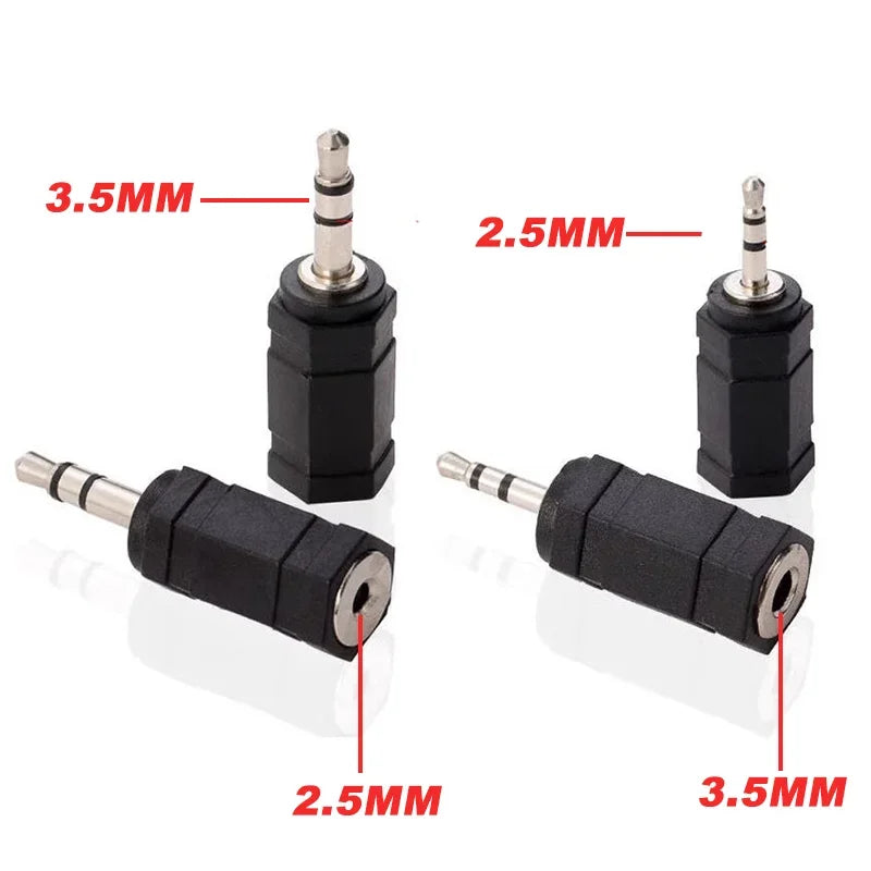 5Pcs 3.5mm 6.35mm Stereo Mono Plug To 3.5mm 6.5mm Audio Jack Connector Adapter Converter for Speaker