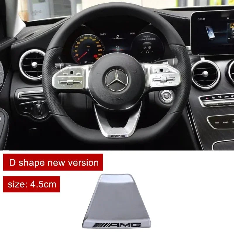Autocollant d'emblème de volant de voiture, décoration d'insigne intérieur pour Mercedes Benz W203 W204 W205 W176 W211 W212 W213 GLA GLC