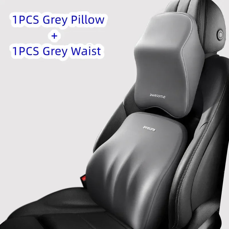 Oreiller de nuque et support lombaire pour voiture en mousse à mémoire de forme, coussin universel doux pour la nuque, accessoires de voiture