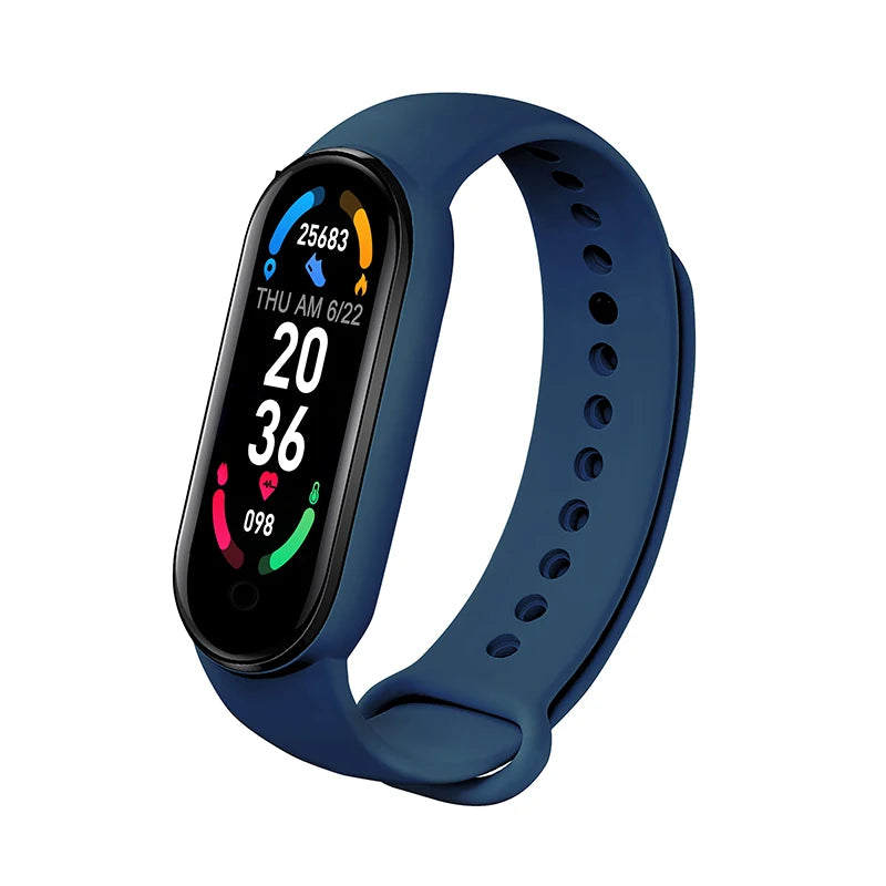 M6 Montre Connectée Homme Femme Bracelet Intelligent Sport Fitness Cardiofréquencemètre Tensiomètre Étanche Montres Multifonctions