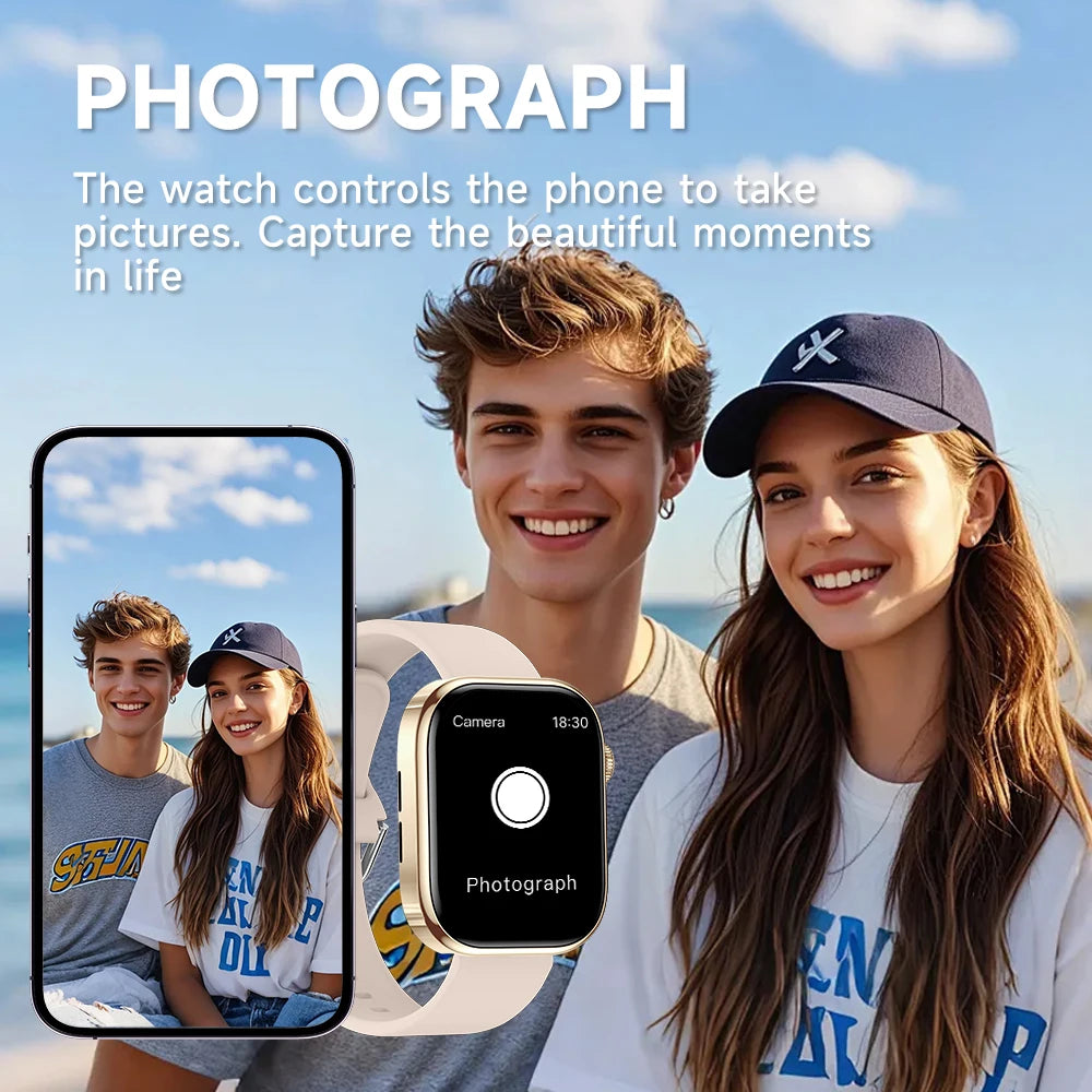 NOUVELLE montre intelligente électronique Écran HD de 2,01" Surveillance de la fréquence cardiaque Appel Bluetooth Modes multisports Montre pour femmes hommes Choix de cadeau