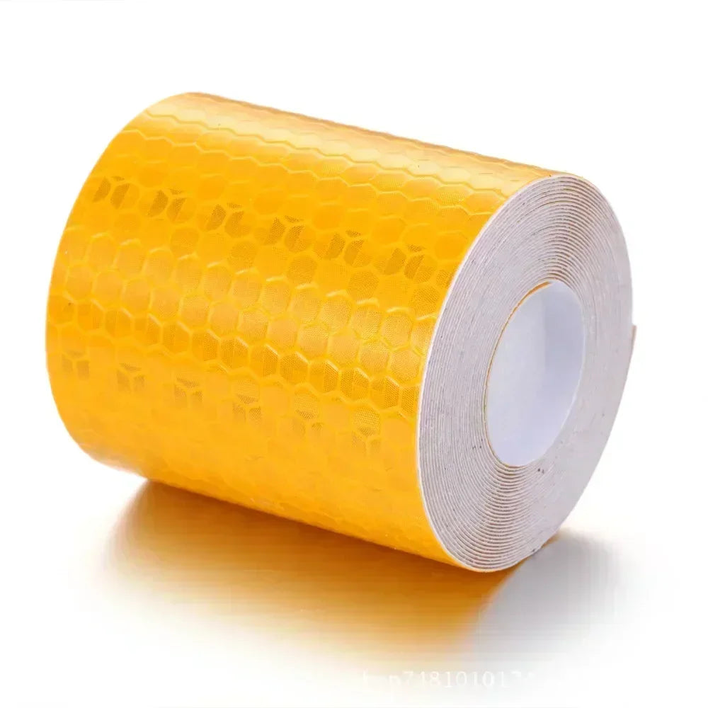Ruban réfléchissant d'avertissement 5cm*1m Bande réfléchissante de voiture Avertissement de sécurité Autocollant de décoration de voiture Réflecteur à grille de couleur