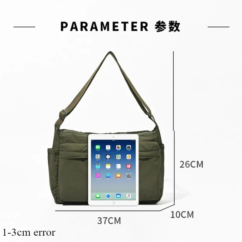 Sacs à bandoulière décontractés multi-poches pour femmes, sac à bandoulière en nylon tendance, grands sacs à main pour femmes, sac de voyage et de courses