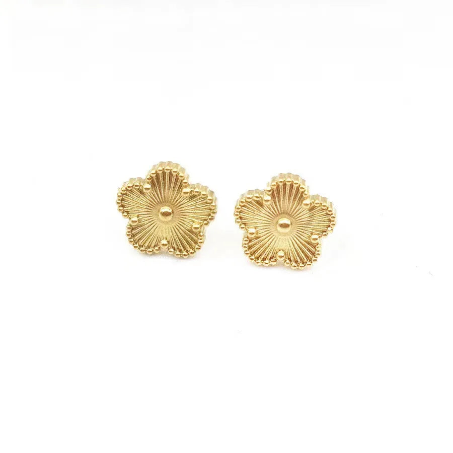 Bracelet de charme trèfle plaqué or en acier inoxydable 316L, bracelet de luxe en forme de fleur à cinq feuilles, bijoux pour femmes, cadeau